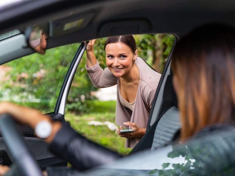 uber driver picking up a passenger